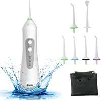 BONAI Irrigador Bucal Portátil con 3 Modos 6 Boquillas Multifuncionales- Tanque de Agua 200ML- IPX7 Impermeable…